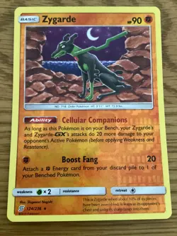 Zygarde Pokemon Card 124/236 Reverse Holo- Used - Unified Minds - Image 1