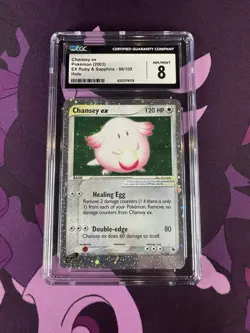 CGC 8 Chansey ex 2003 EX Ruby & Sapphire 96/109 Holo Pokemon Card psa - Image 1