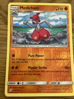 Medicham Pokemon Card 110/236 Reverse Holo- Used - Unified Minds - Image 1