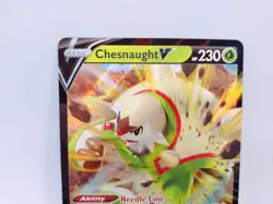 Chesnaught V 015/195 Holo Ultra Rare Silver Tempest Pokemon Card NM Fresh Pull - Image 2