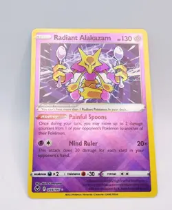 Radiant Alakazam 059/195 Holo Rare Silver Tempest Pokemon Card NM Fresh Pull - Image 1