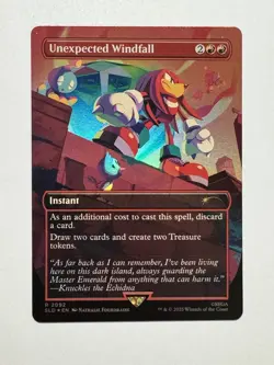 MTG - Unexpected Windfall - SLD Sonic x Secret Lair Drop 2092 Rare Rainbow Foil - Image 1
