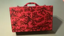 Wood Commander Briefcase/Multi-Deck Box Rose Colored w/Lichtenberg Burns MTG TCG - Image 1