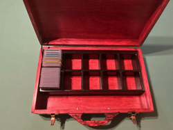 Wood Commander Briefcase/Multi-Deck Box Rose Colored w/Lichtenberg Burns MTG TCG - Image 4
