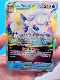 Alolan Vulpix VSTAR 034/195 Holo Ultra Rare Pokemon Card NM Fresh Pull - Image 5