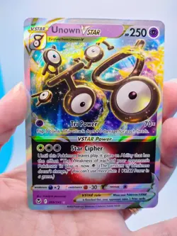 Unown VSTAR 066/195 Holo Ultra Rare Silver Tempest Pokemon Card NM Fresh Pull - Image 5