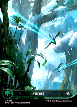 MTG Forest 266 Foil Full Art Land Edge of Eternities - Image 1