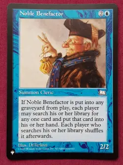 Magic The Gathering THE LIST NOBLE BENEFACTOR blue card MTG - Image 1