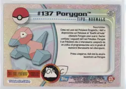 Porygon Italian Silver Foil Topps Pokemon TV Animation Edition Series 3 04qn - Image 2