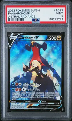 2022 POKEMON SWORD & SHIELD ASTRAL RADIANCE #TG23 FULL ART/GARCHOMP V PSA 9 - Image 1