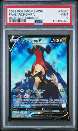 2022 POKEMON SWORD & SHIELD ASTRAL RADIANCE #TG23 FULL ART/GARCHOMP V PSA 9 - Image 1