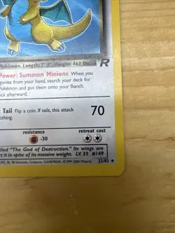 Dark Dragonite 22/82 Pokemon Team Rocket Set Non-Holo Rare Vintage NM/MINT Fresh - Image 3