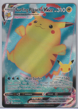 Surfing Pikachu VMax 009/025 Pokemon Sword & Shield Celebrations - Image 1