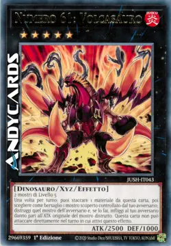 NUMERO 61: VOLCASAURO (Number 61: Volcasaurus) Rara • JUSH IT043 • 1Ed • Yugioh! - Image 1