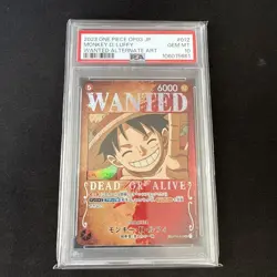 One Piece Card Monkey D Luffy SR SP PSA10 Wanted Poster Rare TCG Collector - Image 1