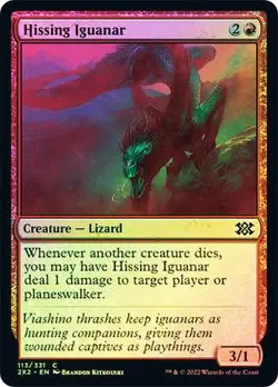 Hissing Iguanar FOIL - DOUBLE MASTERS MAGIC MTG - Image 1