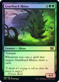 Gnarlback Rhino FOIL - DOUBLE MASTERS MAGIC MTG - Image 1