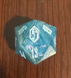 MTG Final Fantasy: Gift Bundle "Crystal" Shinra Blue Oversized D20 Die Dice x2 - Image 1
