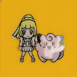 Pokemon Lillie & Clefairy B-Side Label Japanese Premium Vinyl Sticker New - Image 1