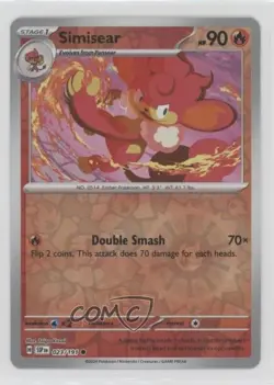 Simisear Reverse Foil Pokemon SV08: Surging Sparks #023 1a1r - Image 1
