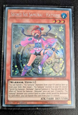Yugioh Secret Six Samurai - Hatsume SPWA-EN003 Secret Rare 1st Ed NM - Image 1