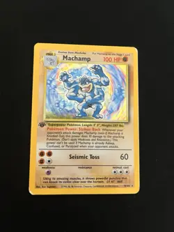 Machamp 8/102 PL Holo Rare Base Set Pokemon Card Vintage 1999 WOTC - Image 1