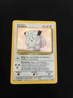 Clefairy 5/102 PL Holo Rare Base Set Pokemon Card Vintage 1999 WOTC - Image 1