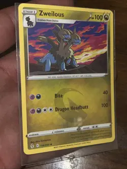 Pokemon TCG Zweilous 114/203 Regular Uncommon Card Fusion Strike NM - Image 1