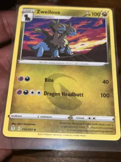 Pokemon TCG Zweilous 114/203 Regular Uncommon Card Fusion Strike NM - Image 2
