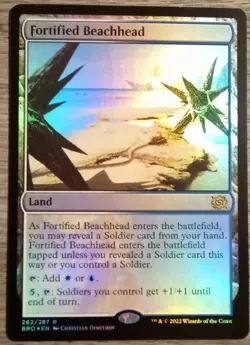 Fortified Beachhead #262/287 MTG The Brothers' War Foil Rare Near Mint - Image 1