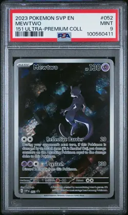 2023 POKEMON SVP EN-SV BLACK STAR PROMO 151 ULTRA-PREM COLL #052 MEWTWO PSA 9 - Image 1
