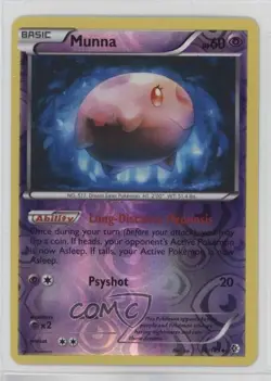 Munna Reverse Foil Pokemon Black & White Boundaries Crossed #68 1x8 - Image 1