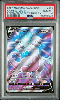Pokemon Mewtwo v Black Star Promo SWSH229 ETB GEM MINT FULL ART - PSA 10 - Image 1
