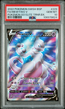 Pokemon Mewtwo v Black Star Promo SWSH229 ETB GEM MINT FULL ART - PSA 10 - Image 1