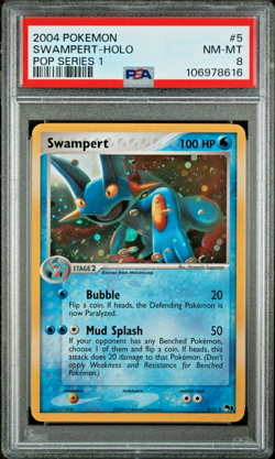 PSA 8 - 2004 POKEMON SWAMPERT Holo 5/17 Rare - Pop Series 1 - Image 1