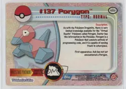 Porygon Topps Pokemon TV Animation Edition Series 3 #137 2000 10cj - Image 2
