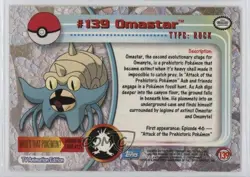 Omastar Topps Pokemon TV Animation Edition Series 3 #139 2000 10cj - Image 2