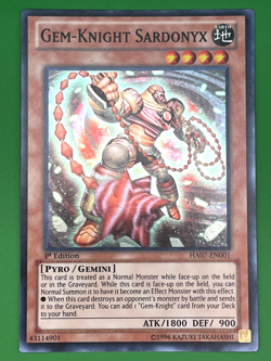 YuGiOh! Gem-Knight Sardonyx HA07-EN001 1st Edition Near Mint - Image 1