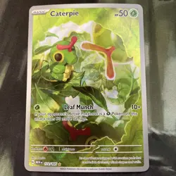 Caterpie 172/165 SV: 151 Illustration Rare Pokemon Card Grass Type Gen1 - Image 1