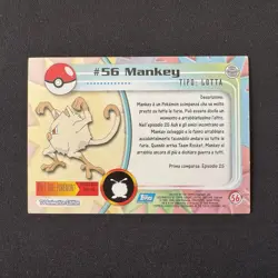 MANKEY #56 HOLO FOIL TOPPS TV ANIMATION CARD POKEMON 1999 ITA NINTENDO RARA - Image 3