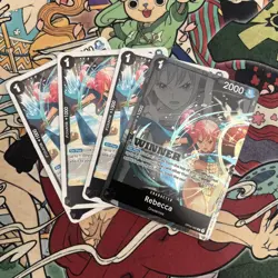 One Piece Card TCG - Rebecca (OP04-092) English Winner Card + 3 promo - Image 1