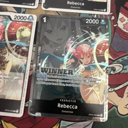 One Piece Card TCG - Rebecca (OP04-092) English Winner Card + 3 promo - Image 3