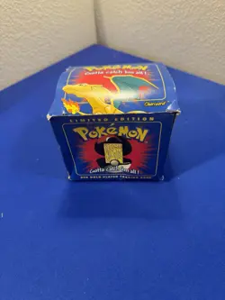 23K Gold Plated CHARIZARD Trading Card 1999 Burger King Pokemon & Pokeball - Image 1