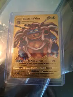 Pokemon TCG Blastoise VMAX - Gold Foil Pokemon Card Fan Art Card HP 350 - Image 1