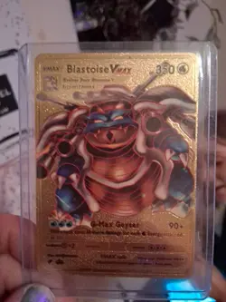 Pokemon TCG Blastoise VMAX - Gold Foil Pokemon Card Fan Art Card HP 350 - Image 3