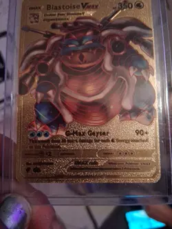 Pokemon TCG Blastoise VMAX - Gold Foil Pokemon Card Fan Art Card HP 350 - Image 4