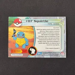 SQUIRTLE #07 FOIL HOLO TOPPS TV ANIMATION CARD CARTA POKEMON NINTENDO ITA 1999 - Image 3