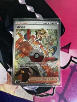 Pokemon TCG Paldean Fates Arven TCG 235/091 Special Illustration Rare Holo Card - Image 1