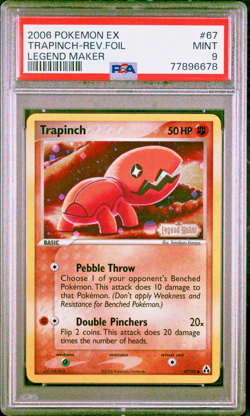 Pokemon PSA 9 EX Legend Maker Reverse Holo Trapinch 67/92 Stamped Mint - Image 1
