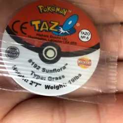 2001 POKEMON TAZO'S - Vintage- Walkers Tazos/Pogs -sunflora -no6 -sealed - Image 2